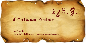 Öhlbaum Zombor névjegykártya